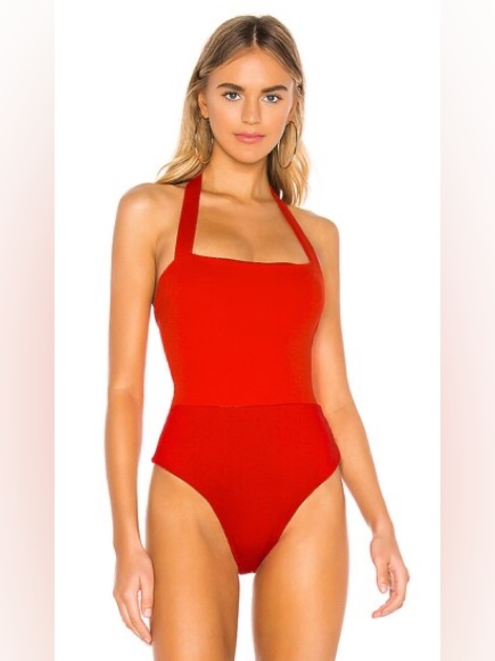 Superdown Reece Halter Bodysuit in Red